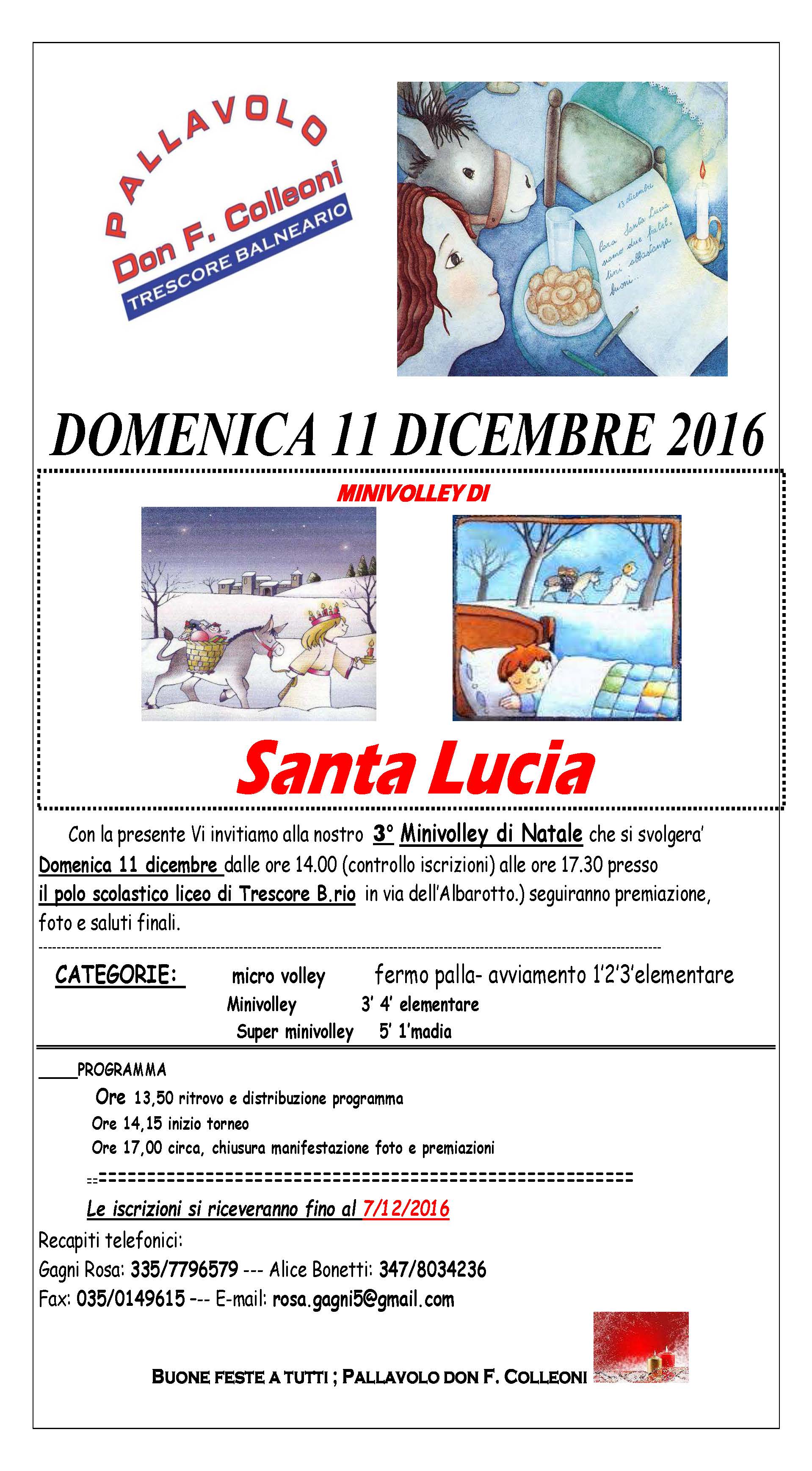 MINIVOLLEY INVITO SOC. 11 DICEMBRE 2016